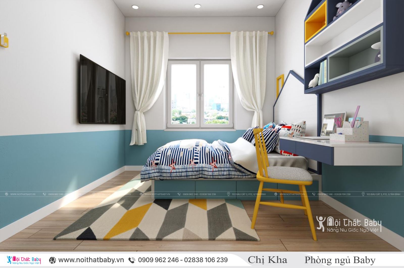 Phòng ngủ bé trai hiện đại